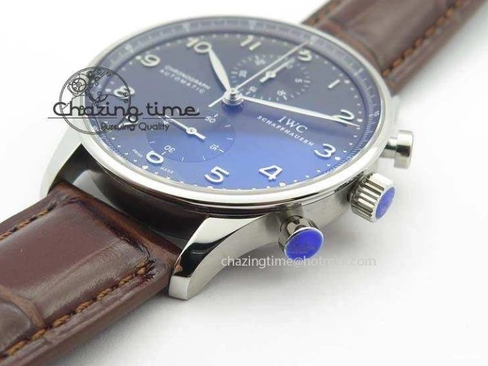 MIROTIME 0721 Supportive Portuguese Chrono IW371431 ZF 1:1 Best Edition Gray Dial On Brown Leather Strap A79350 (Slim Movement) 7261